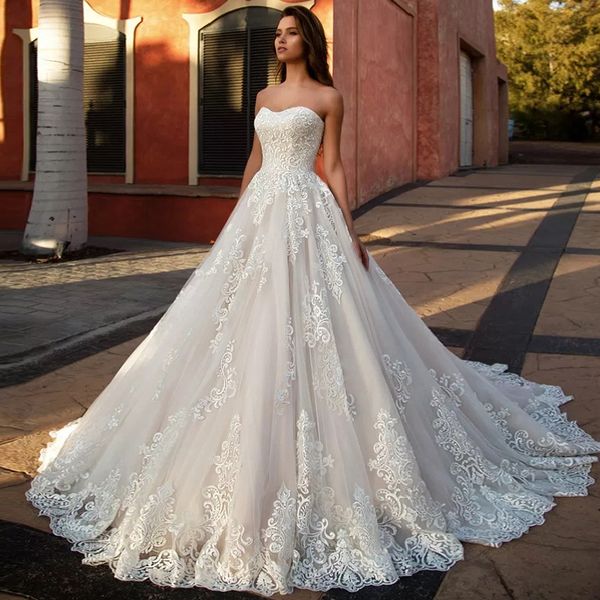 Vestido de novia dantel gelinlik, bağcıklı geri vintage tatlım robe de mariee kolsuz basit gelinlik