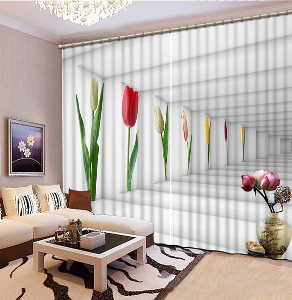 

3d silk flower curtain office bedroom 3d window curtain luxury living room decorate cortina