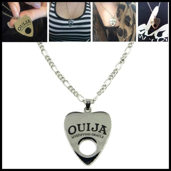 

shuimei 10pcs/lot 24'' beautiful heart ouija pendant chain charm statement choker necklace unique gift fine jewelry, Silver