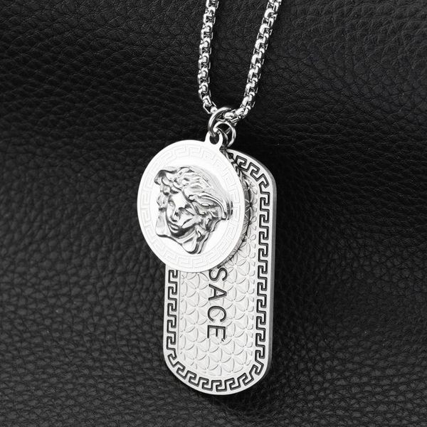 

2020 designer luxury new medusa men designer chains necklaces 18k gold/silve plated hip hop fashion pendant necklace rock gift drop shipping, Silver
