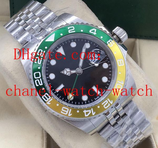 

2 styles 126710blnr 126710blro 126710 116710ln 40mm ceramic bezel 24hours gmt workin automatic mens watch watches, Slivery;brown