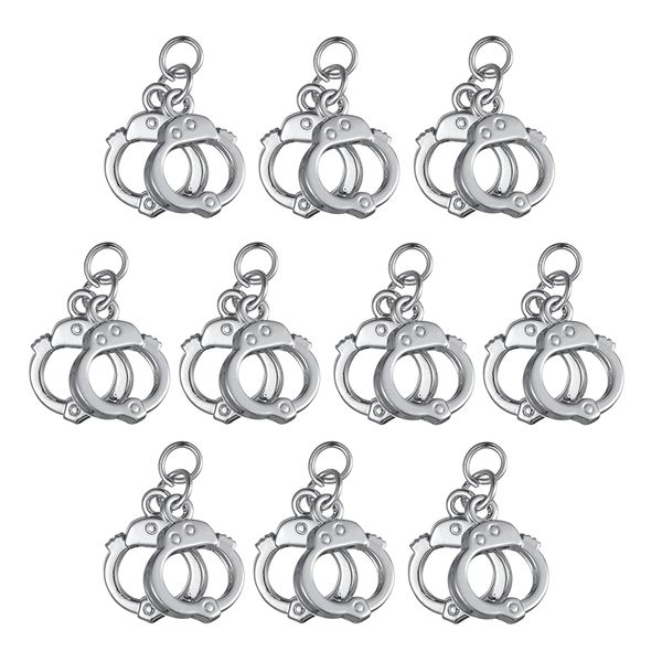

10pcs handcuff manacle charm diy handmade jewelry making accessories sliver, Silver