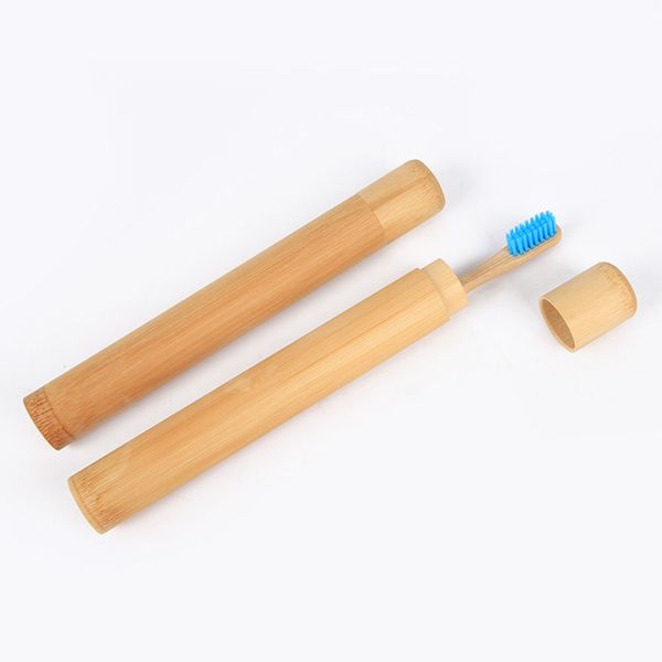 Bambu Toothbrush Titular Caso de viagem Eco Amigável Friendly Bamboo Fibra de Charcoal Fibra Suave Bristle Pincel Pacote Kraft Caixa de Papel
