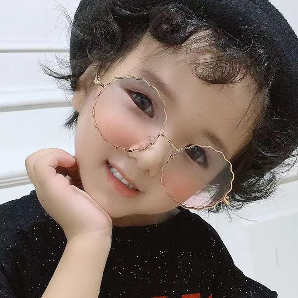 

round sunglasses girls boys colorful mirror vintage children glasses concave shape personality anti-uv street beat kid coqkp, Blue