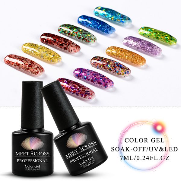 

meet across diamond nail gel colorful glitter nail polish varnish shine gel shimmer polish sequin lacquer art, Red;pink