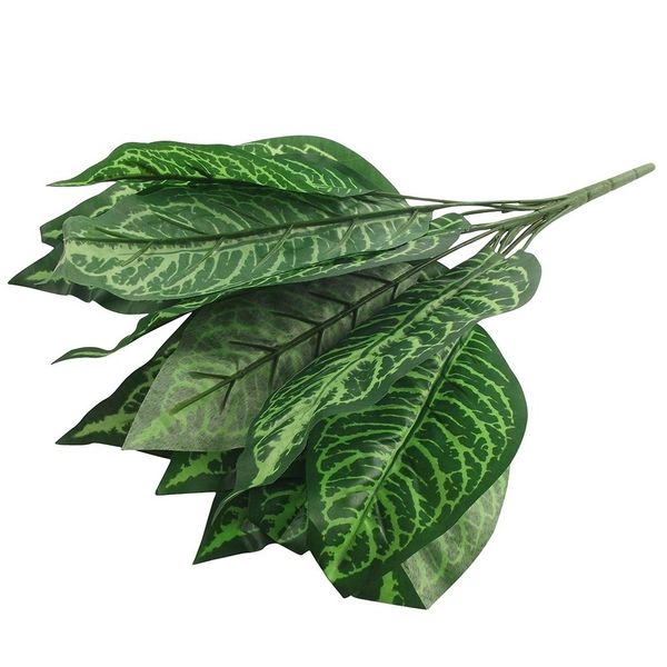 

simulation plants green bunch 14 large artificial leaves foliage flowers