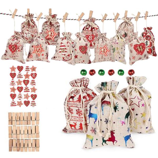 

countdown calendar, large capacity auto-filled countdown calendar jute bag