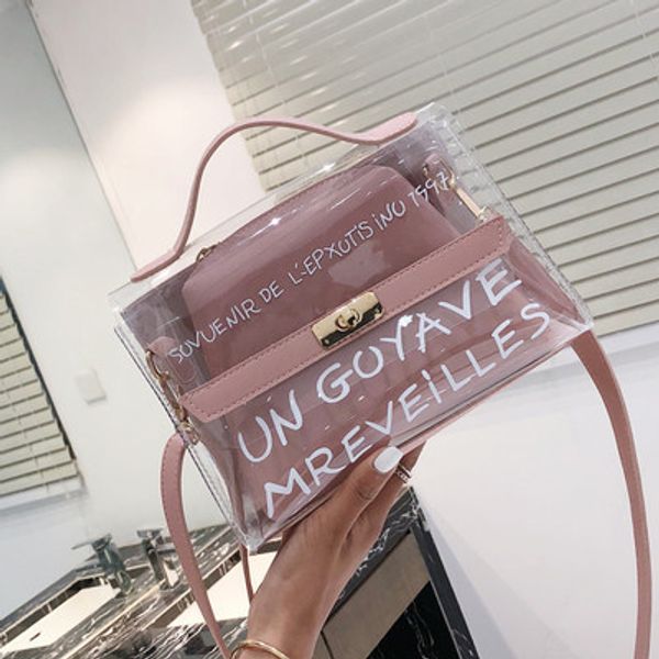 

2020 new summer transparent pvc bag shoulder bag portable transparent