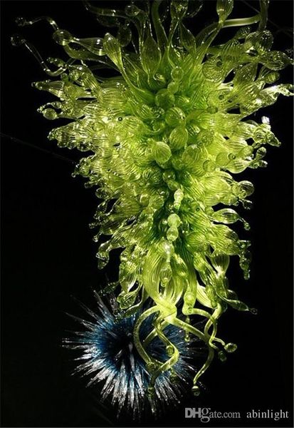 

modern led green chandeliers home decoration 100% hand blown glass lighting style modern artistic diy lamps