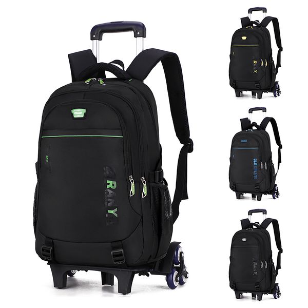 

trolley mens backpack bag pack waterproof mochila bolsa escolar middle school student bagpack with wheels schoolbag boys plecak