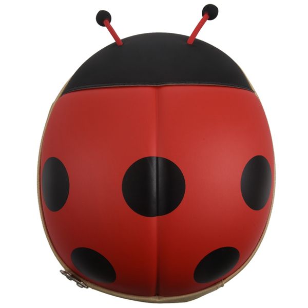 

child backpack cartoon beetle zipper toddler shoulder bag red