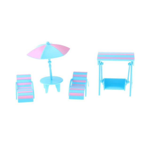 

miniature beach sunbath chairs, umbrella dollhouse furniture accessories for 1:12