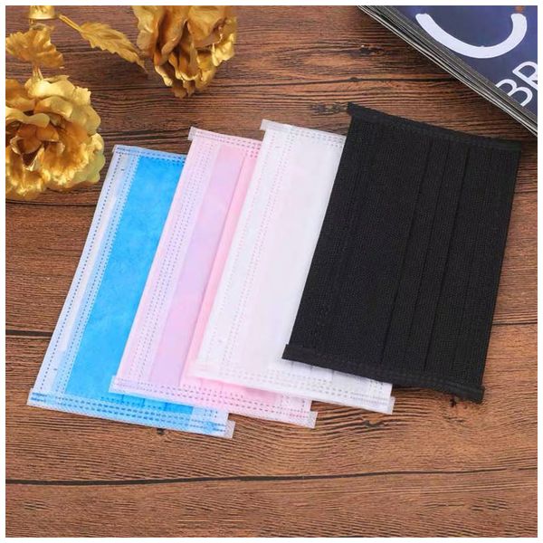 

dust mask women's three-layer non-woven disposable printing mask outdoor face dust masks electrostatic filtration 50pcs bag one time