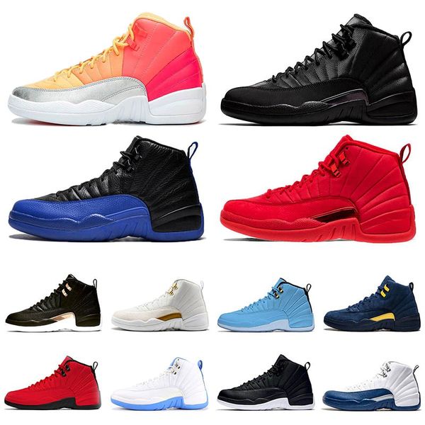 

jumpman 12s basketball shoes for women 12 punch men trainers reverse taxi game ball royal gym red womens sneakers size 5.5-13, White;red