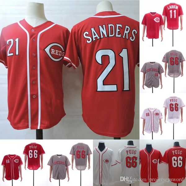 

Mens Reds 21 Reggie Sanders Cincinnati Jersey 30 Ken Griffey Jr. 11 Barry Larkin 17 Chris Sabo 66 Yasiel Puig Baseball Jerseys Cheap S-XXXL