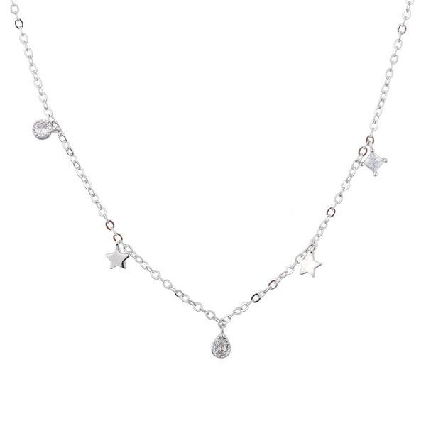

древний maoning 2019 нового choker звезда ключица цепь женщина просто темперамент япония и южная корея универсальных капель воды кисточка ож, Golden;silver