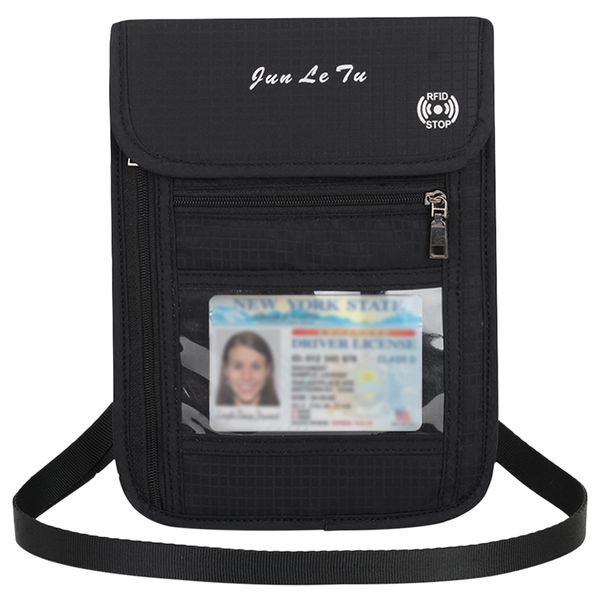 

travel pouch neck wallet with rfid blocking passport holder document organizer bag for men women skiing pants