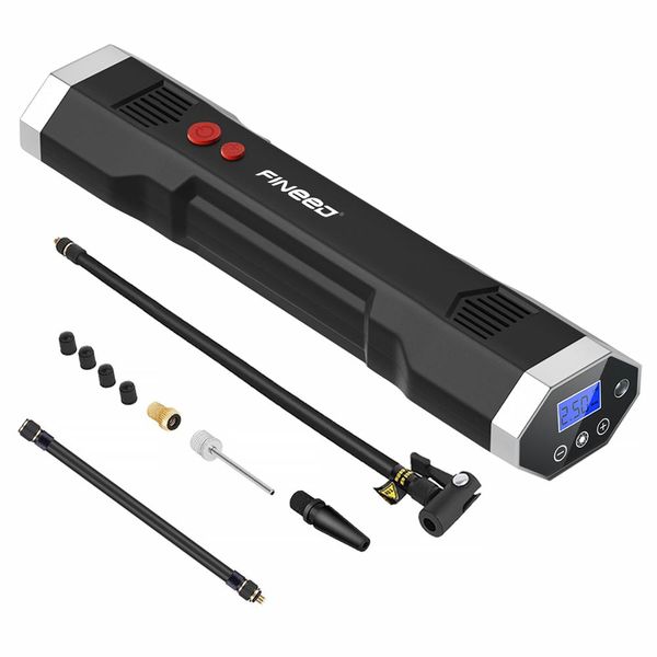 

fineed 12v air compressor car tyre inflator mini portable electric auto pump 23l/m 120 psi tire inflator for motorcycle bicycle