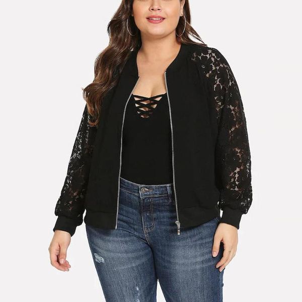 

женская верхняя одежда зимние пальто куртки мода плюс размер сплошной цвет с длинным рукавом кружева шить карман на молнии дамы пальто f40#, Black;brown