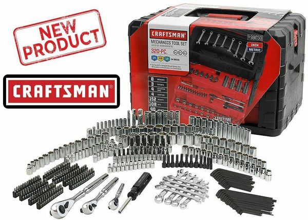 

New craft man 320 pc piece mechanic tool et 9 99030 ae metric ize