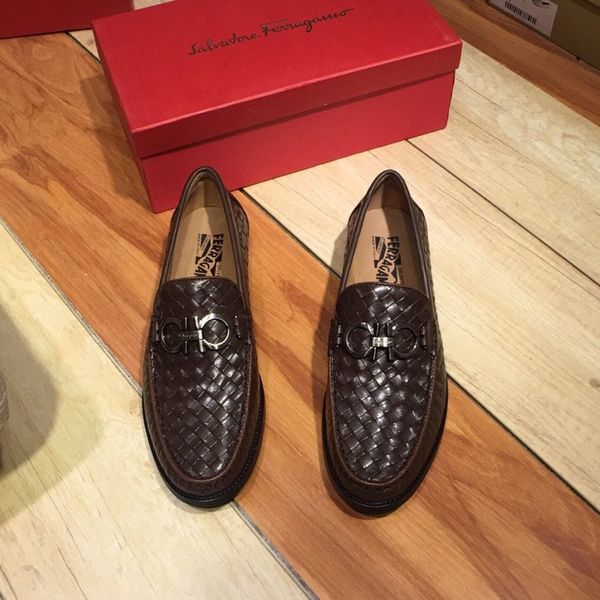 

new style high-end luxury men's casual formal dress shoes fashion design brand business office men's shoes woven pattern upper siz