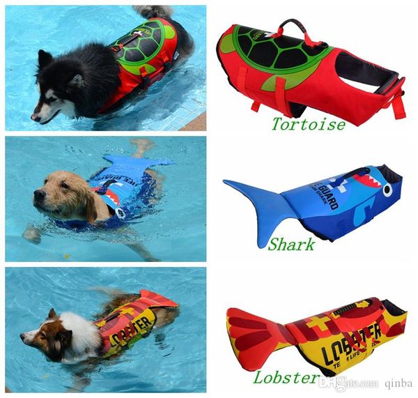 

kwaii спасательные жилеты для собак lobster tortoise акулы preserver щенок безопасности одежда хождение под парусом плавание серфинг vest пл