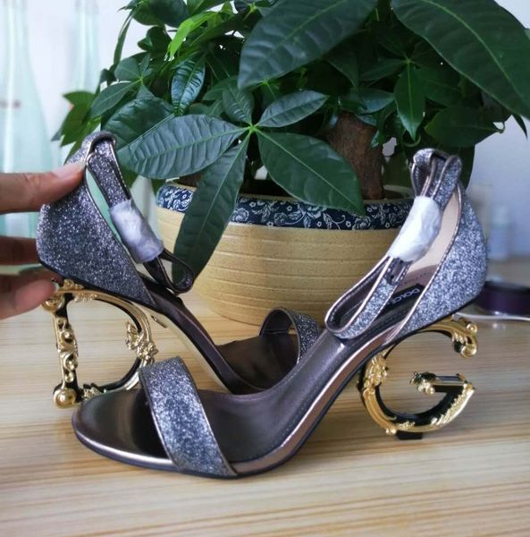 

sandals high heels sandals for woman, genuine leather dressing pumps with d baroque & g sculpted heel sandals size 35-41 with box d3, Black