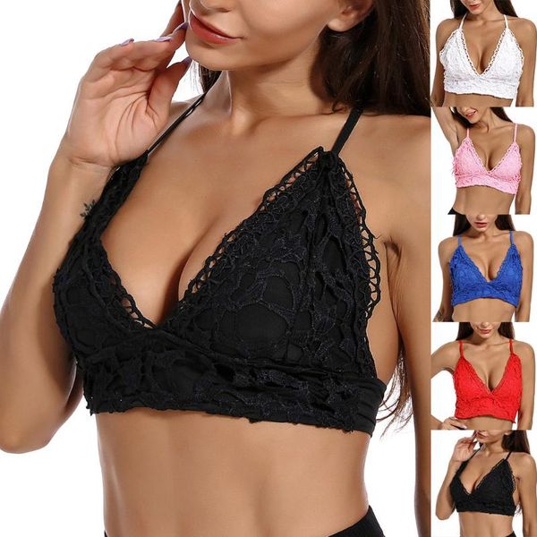 

french style bralette seamless deep v lace bra wireless thin underwear lingerie soft bras for women girl summer hot, Red;black