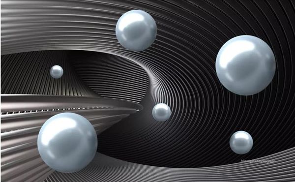 

пользовательские фото 3d росписи обоев абстрактный космический металлический шар 3d hd шелк тв фоне стены обои для гостиной