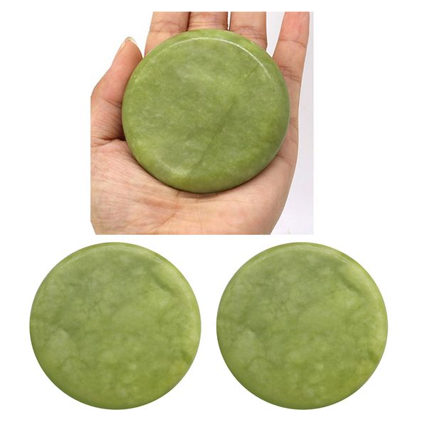 

2x natural jade massage stone for facial body stone spa massage tool