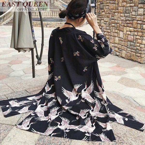 

japanese kimono yukata kimono cardigan fashion blouse women 2019 long sleeve cardigan haori traditional kimonos dress ff564 a, Red