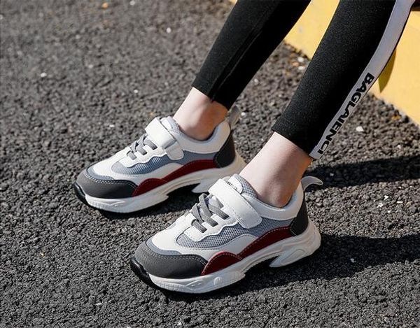 

kids shoes 2020 spring and autumn boys girls sports shoes mesh little boys casual fashion dad shoes, Black;red