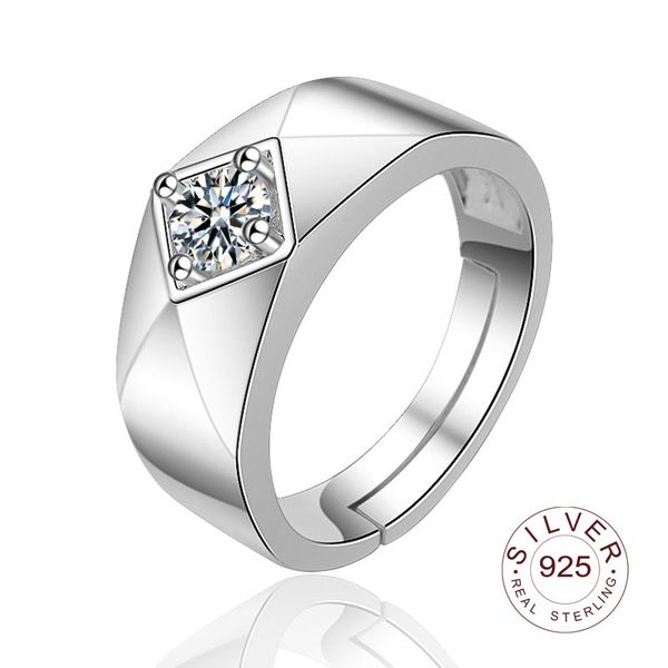 

trendy romantic cubic zirconia men wending ring design 925 sterling silver engagement jewelry, Golden;silver