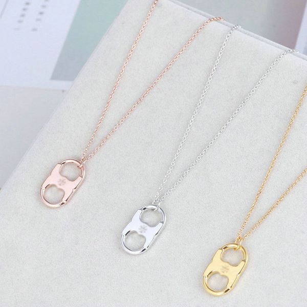 

real gold/silver/rose gold plated gemini t logo pendant necklace b chian brand