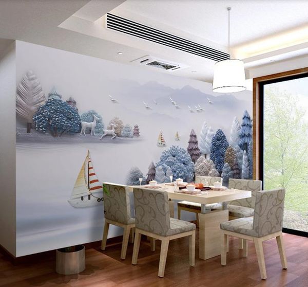 

stereo relief landscape p 3d mural wallpaper living room sofa dining room backdrop murals home decor