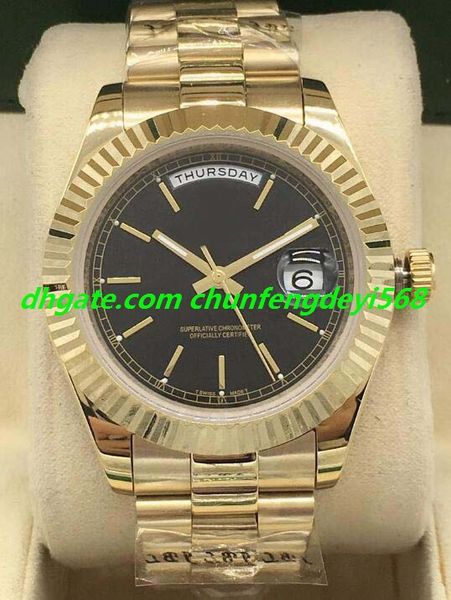 

luxury watch 2 style 41mm black dial yellow gold mens watch 118238 automatic fashion men's watches wristwatch, Slivery;brown