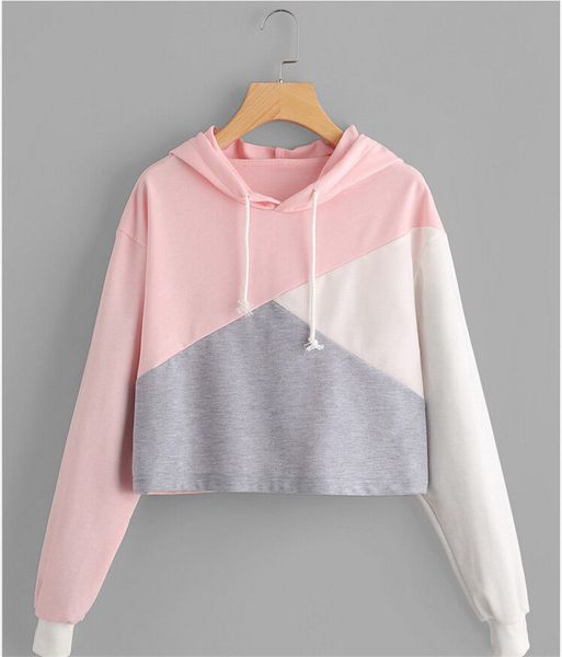 

2017 new fashion hoodies women sweatshirts ladies hooded sweatshirt long sleeve sudaderas mujer hit colors hoodies, Black