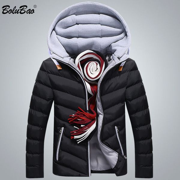 

bolubao winter men parka jacket warm hooded solid color casual men slim fit parkas male fashion brand parka coat, Tan;black