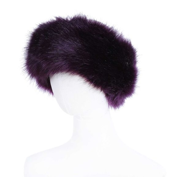 Moda-Womens Faux Fur Headband Luxo Ajustável Inverno Quente Branco Natureza Natureza Meninas Earwarmer