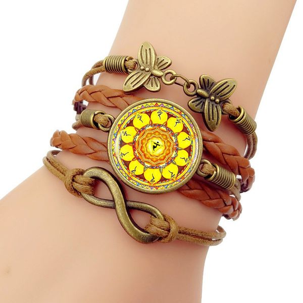

sell well meditation yoga time bracelet multi-storey manual weave glass group combine hand decorate, Golden;silver