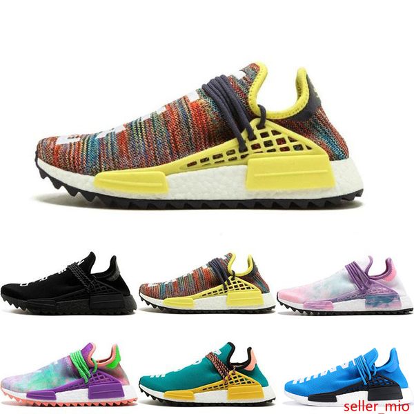 

new arrival human race trail running shoes men women pharrell williams human being sharp blue black white red sport runner sneakers
