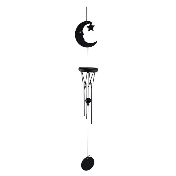 

retro black wind chime, metal wind chime for yard, patio, balcony, room, wall, window hanging décor