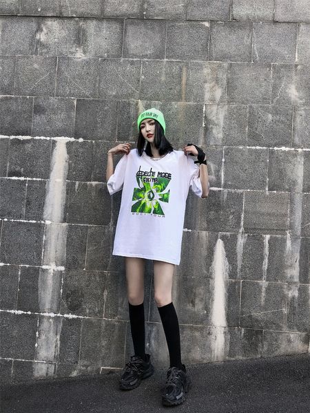 

0520 дизайнерские футболки для женщин и мужчин унисекс хип-хоп стиль короткий рукав уличный стиль пары футболки новизны дышащая досуг случай, White;black