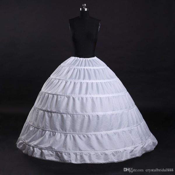 Ucuz Beyaz 6 Çember Etek Alt gelinlik Ballsows Crinoline Petticoats Gelin Düğün Aksesuarları Vestido254L