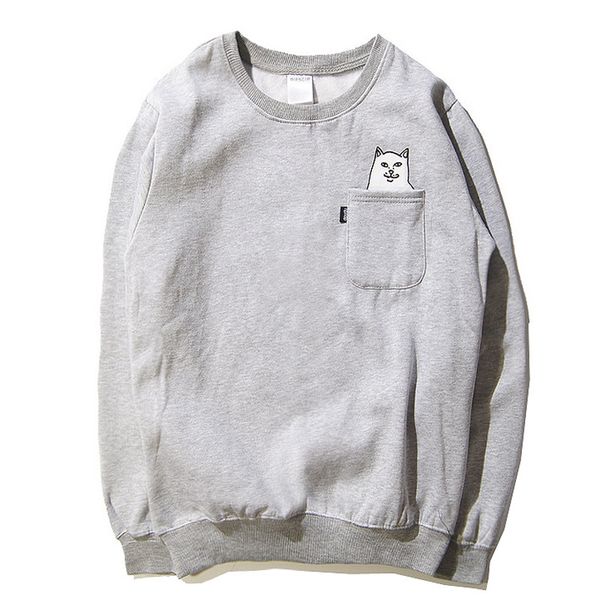 

ripndip mens hoodie american brand designer hoodie trend pocket cat print luxury fabric sweatshirt fashion design jumper, Black