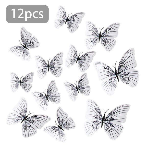 

12pcs 3d butterfly wall stickers decal decor art fridge magnet decor home window decoration outdoor gardening decoration