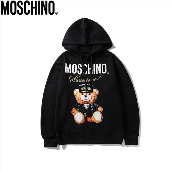 

2019 men's women's moschinoand winter new fashion sports sweater printing short-sleeved embroidered cotton men's sweater -5, Black