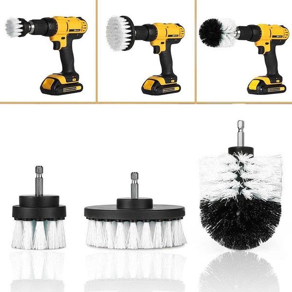 

3pcs power scrubber brush set for bathroom drill scrubber brush for cleaning cordless drill attachment kit power scrub