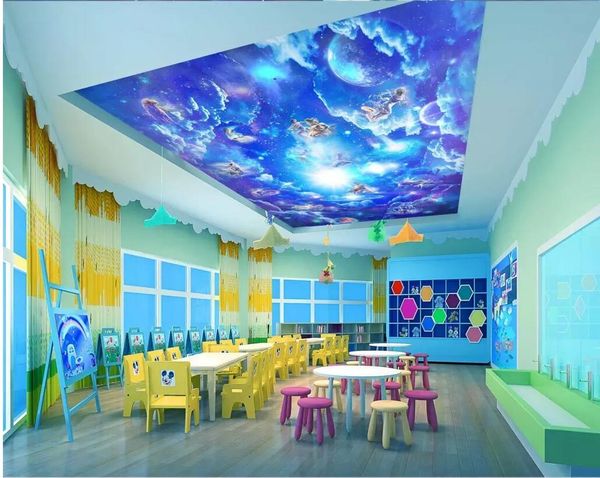 

3d ceiling murals wallpaper custom mural european twelve constellation galaxy living room home decor wallpaper for walls 3 d