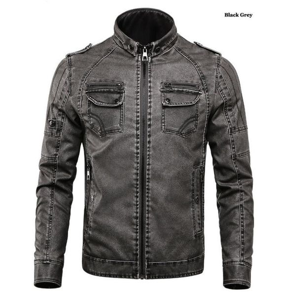 

стандартная американская версия кожаная одежда плюс бархатная промытая кожа тонкий стиль мужчины пальто мужская кожаная одежда, Black